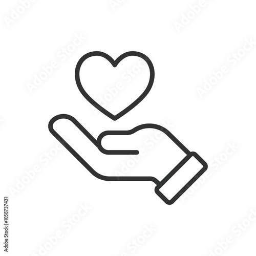 Invest love icon in line design. Invest love, affection, care, support, relationship, kindness, growth on white background vector. Invest love editable stroke icon