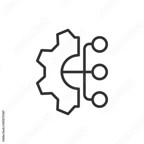 Data integration icon in line design. Data, integration, systems, software, connectivity, management, transfer on white background vector. Data integration editable stroke icon