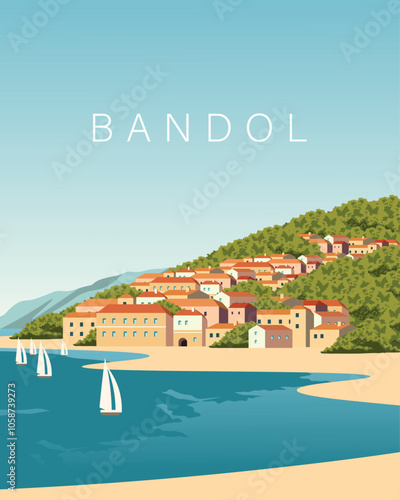 Bandol France travel poster