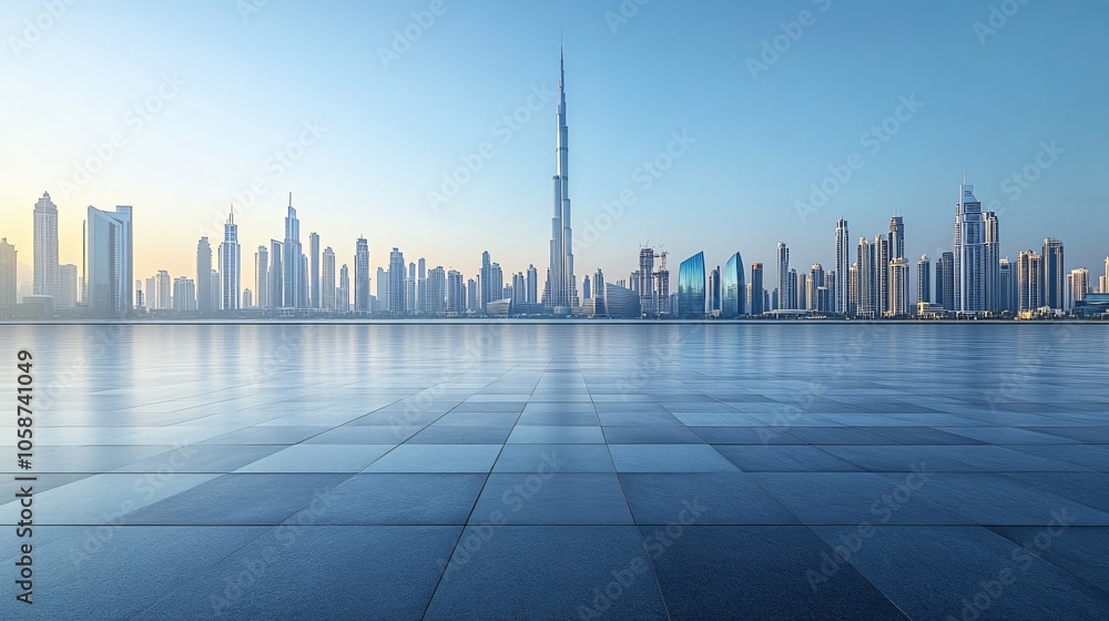 Manhattan, Dubai, Shanghai, and Hong Kong City Centers with Platforms, Roads, Parking Lots, and Brick Pavements for Car Advertisement Background Manhattan, Dubai, Shanghai, and Hong Kong City Centers with Platforms, Roads, Parking Lots, and Brick Pavements for Car Advertisement Background