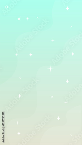 Abstract Trendy Celestial Light Green Orange Phone Wallpaper Or Stories Vector Design