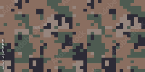 Desert Seamless Camo Graphic Print. Camouflage Seamless Pattern. Military Camouflage Suit