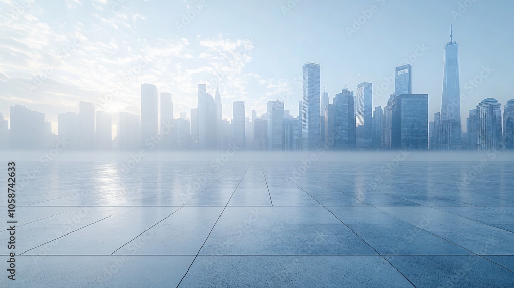 Manhattan, Dubai, Shanghai, and Hong Kong City Centers with Platforms, Roads, Parking Lots, and Brick Pavements for Car Advertisement Background Manhattan, Dubai, Shanghai, and Hong Kong City Centers with Platforms, Roads, Parking Lots, and Brick Pavements for Car Advertisement Background