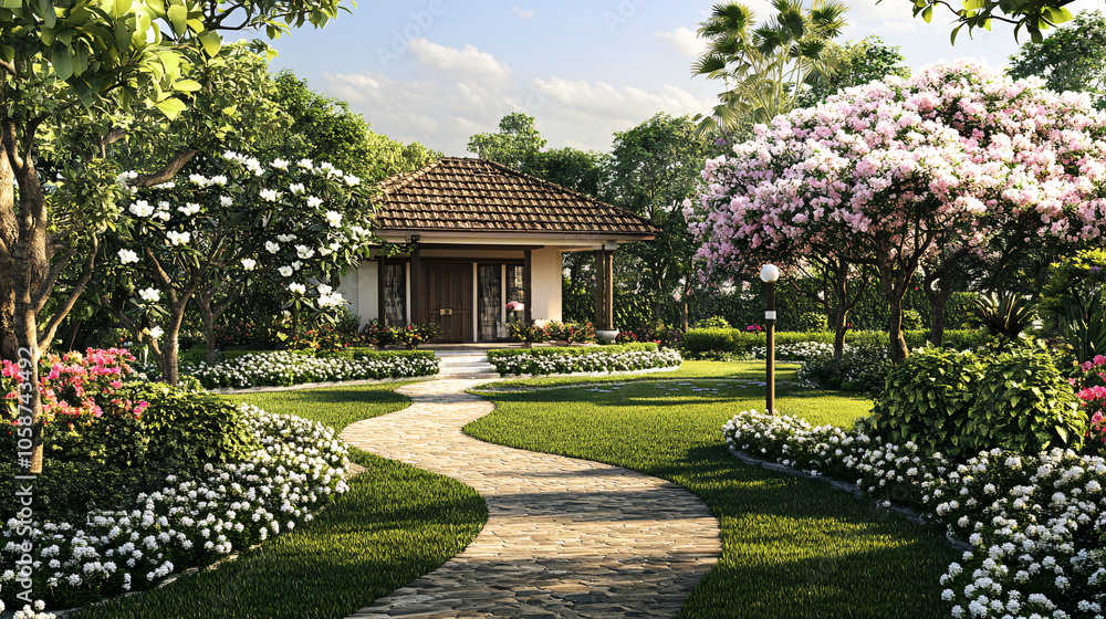 A cozy home in a beautiful frangipani garden. A cozy home in a beautiful frangipani garden.