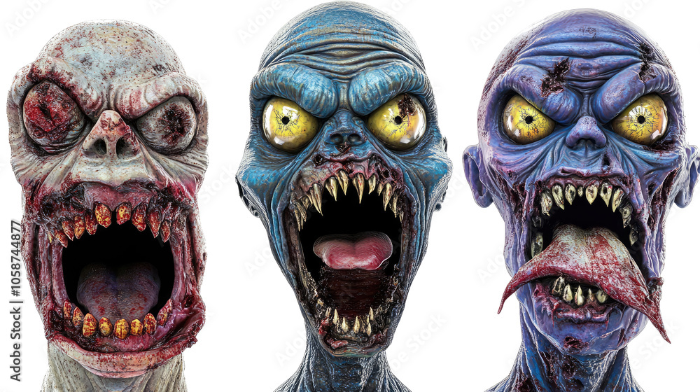 Zombie Creatures on Transparent Background Generative AI Zombie Creatures on Transparent Background Generative AI