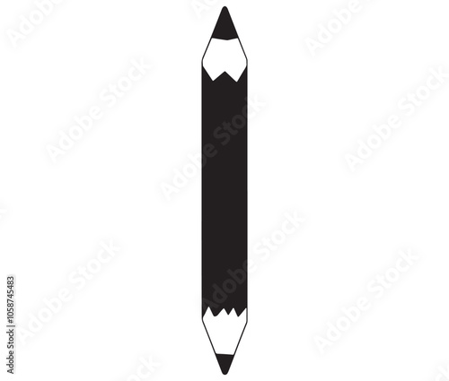 Set of pencils, Black and white pencils, Silhouette pencil icon