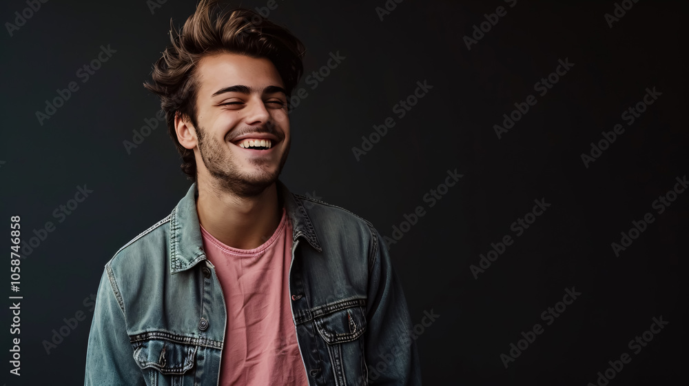 Portrait of a happy young casual man standing. Portrait of a happy young casual man standing.