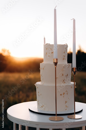 Obraz na płótnie white chocolate cake w salonie