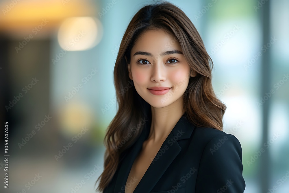 Confident Woman in Business Suit, Office Portrait Confident Woman in Business Suit, Office Portrait