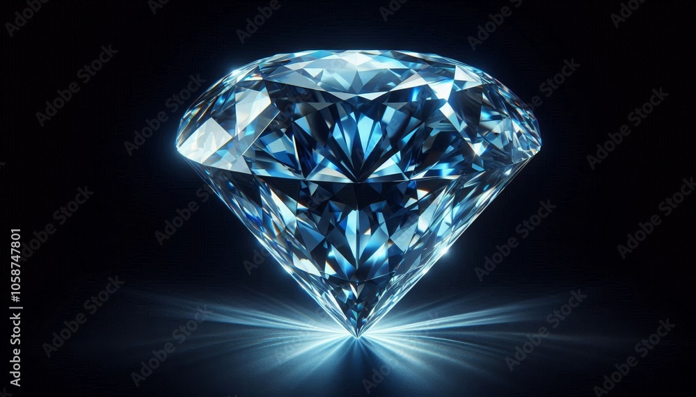 Large brilliant diamond, black background, representing courage, power, strength, confidence in Central American businessmen and companies Large brilliant diamond, black background, representing courage, power, strength, confidence in Central American businessmen and companies