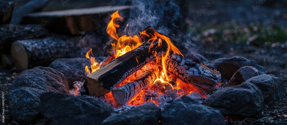 A Fire That Burns Naturally At Night With Thermal Energy A Fire That Burns Naturally At Night With Thermal Energy