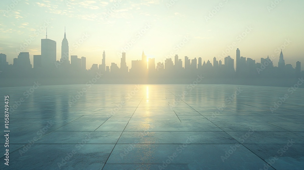 Manhattan, Dubai, Shanghai, and Hong Kong City Centers with Platforms, Roads, Parking Lots, and Brick Pavements for Car Advertisement Background Manhattan, Dubai, Shanghai, and Hong Kong City Centers with Platforms, Roads, Parking Lots, and Brick Pavements for Car Advertisement Background