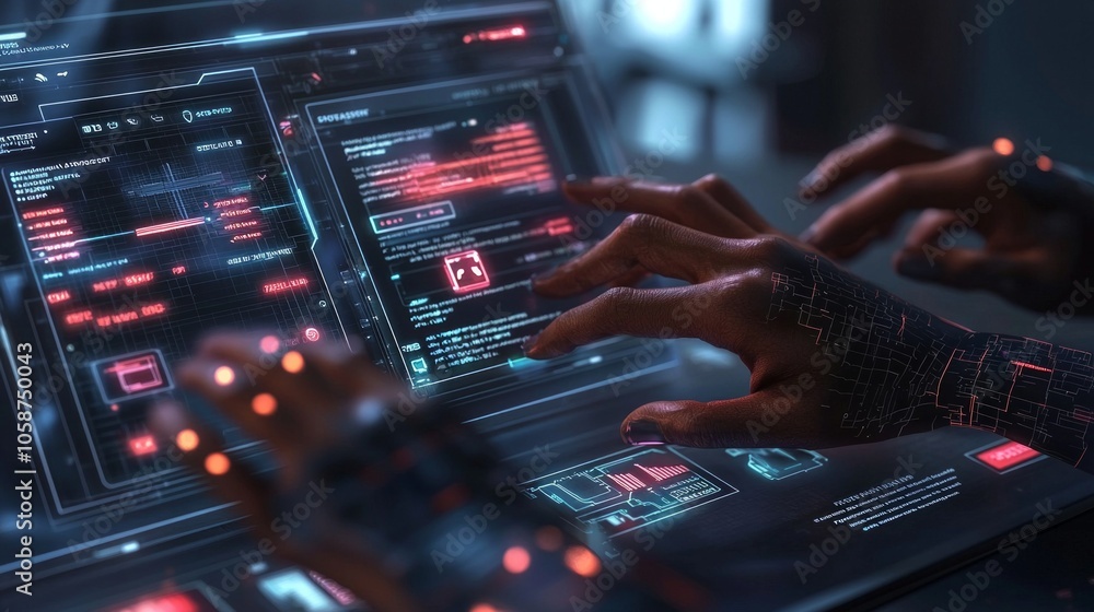 A person is typing on a computer screen A person is typing on a computer screen