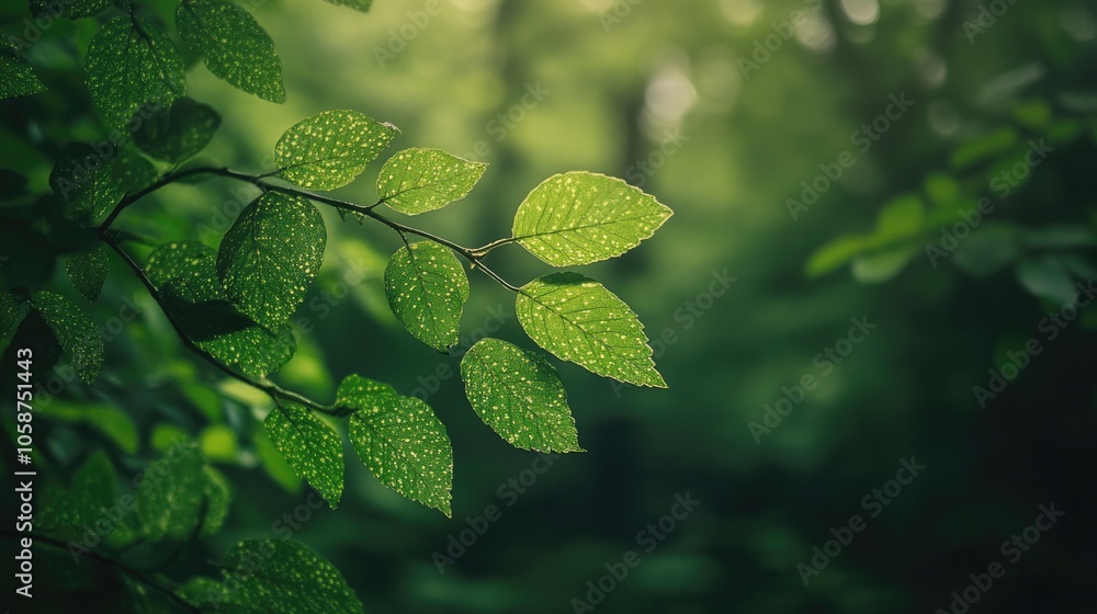 Serene Nature Setting Featuring Speckled Green Foliage Serene Nature Setting Featuring Speckled Green Foliage