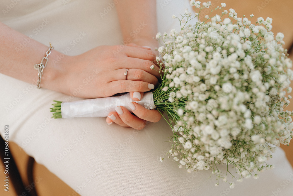 bride with wedding bouquet