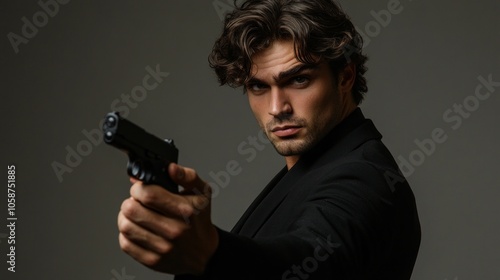 A man is holding a gun