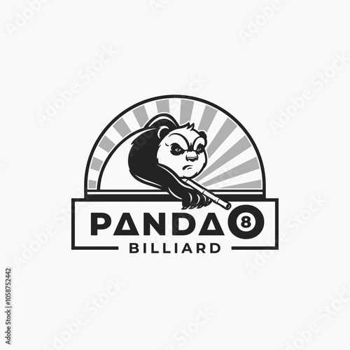 Panda billiard logo design template
