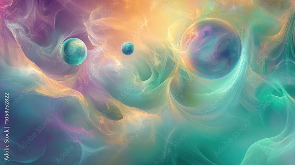 A captivating, ethereal scene filled with luminous orbs and flowing patterns that suggest a sense of infinity. A captivating, ethereal scene filled with luminous orbs and flowing patterns that suggest a sense of infinity.