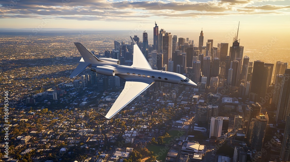 5 Commercial plane soaring above a sprawling urban skyline in the late afternoon, with shadows from skyscrapers creating depth in the city below 5 Commercial plane soaring above a sprawling urban skyline in the late afternoon, with shadows from skyscrapers creating depth in the city below