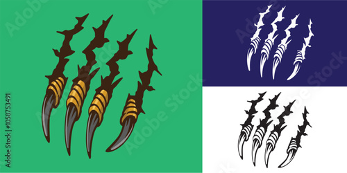 set of eagle claw good for sticker, decals, element design, tattoo design, etc