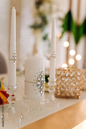 Obraz na płótnie christmas table setting w salonie
