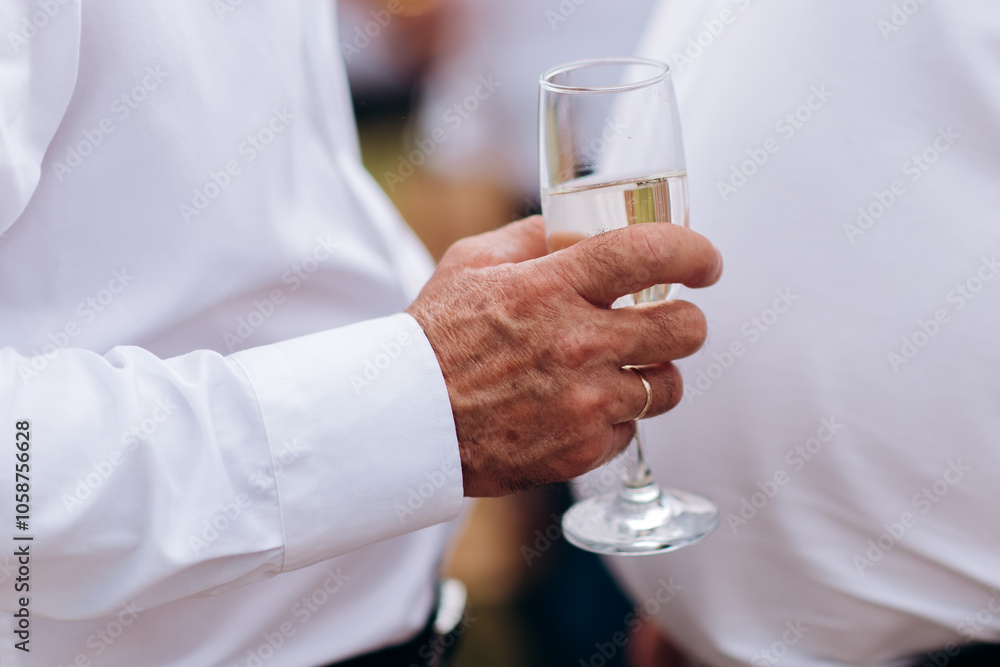 waiter serving champagne