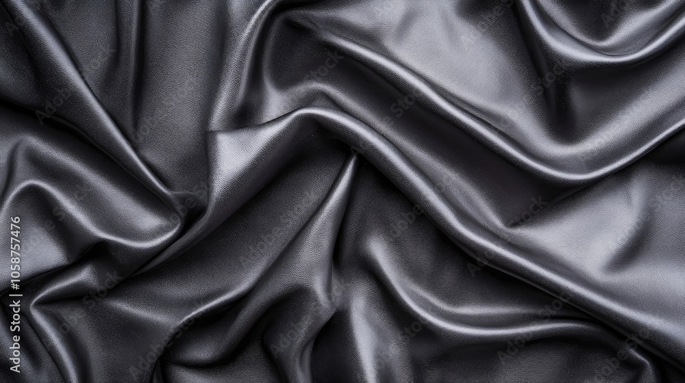 Fototapeta premium A sophisticated gray background texture of leather fabric reveals natural grains, creating an elegant and versatile backdrop perfect for various design applications. Perfect for your projects.