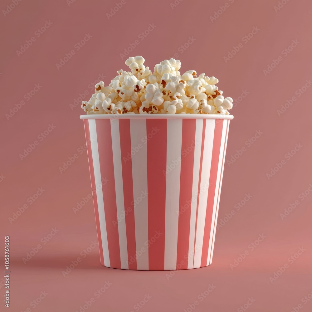 Delicious and Crunchy Popcorn in a Striped Bucket