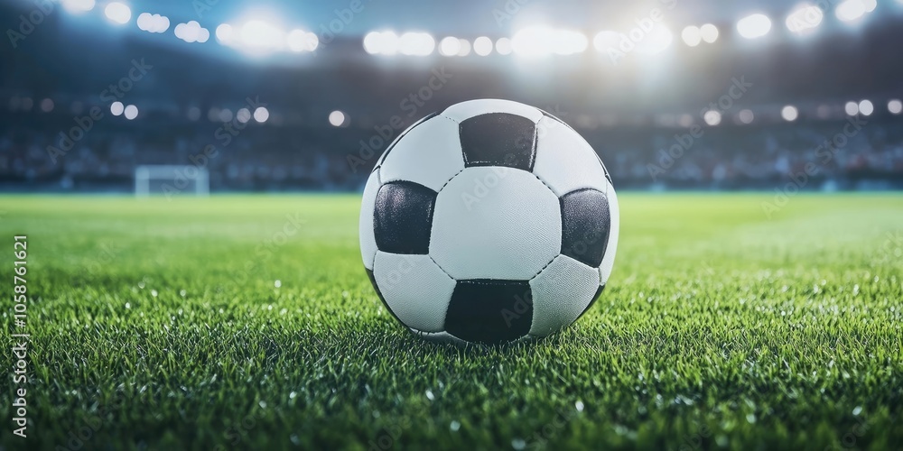 Fototapeta premium Digital banner for broadcasting a football match. This banner is designed specifically for showcasing an upcoming football game in a digital format.