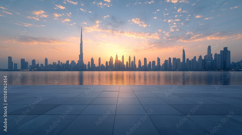 Manhattan, Dubai, Shanghai, and Hong Kong City Centers with Platforms, Roads, Parking Lots, and Brick Pavements for Car Advertisement Background Manhattan, Dubai, Shanghai, and Hong Kong City Centers with Platforms, Roads, Parking Lots, and Brick Pavements for Car Advertisement Background