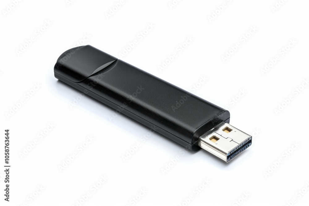 White usb flash drive isolated on the white background. Neural network ai generated art White usb flash drive isolated on the white background. Neural network ai generated art