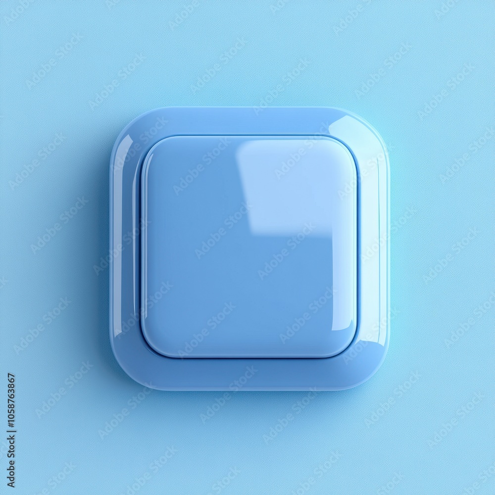 Fototapeta premium Minimalist Light Blue Switch on Simple Background