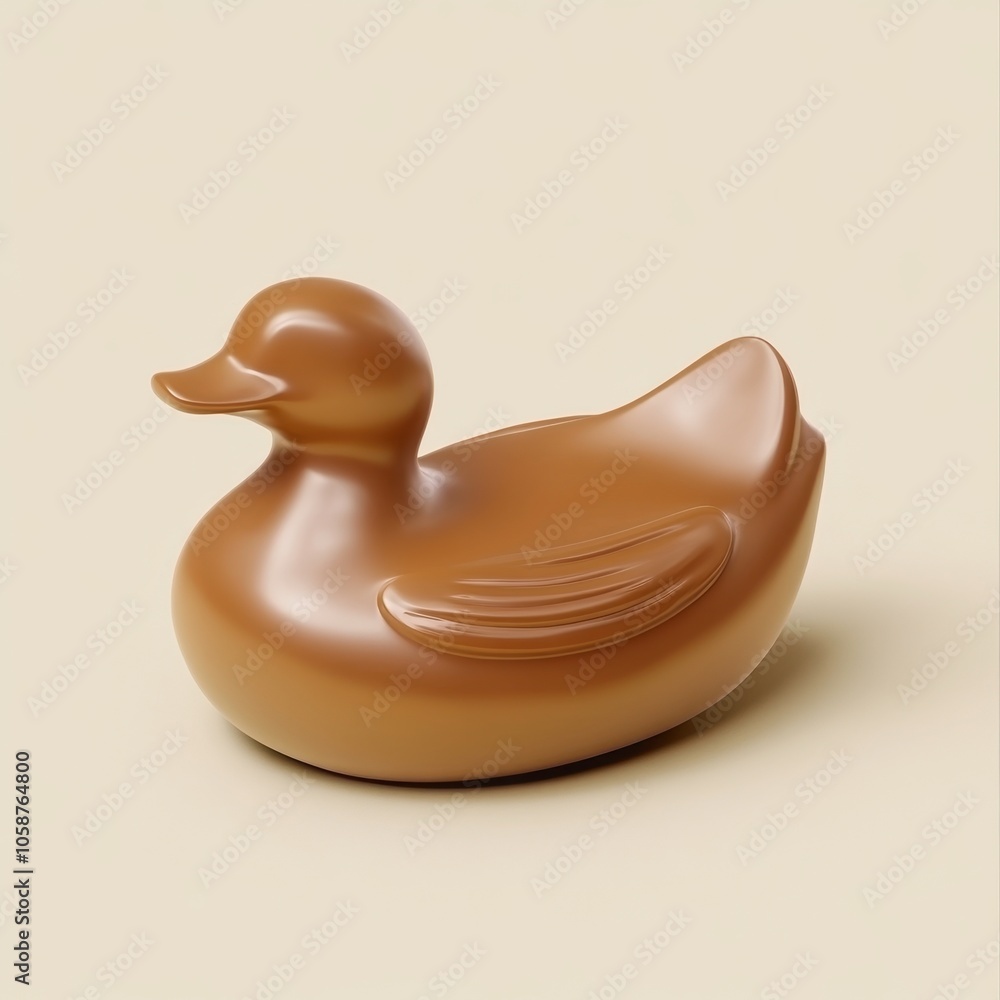 Minimalist Rubber Ducky in Neutral Beige Tones Minimalist Rubber Ducky in Neutral Beige Tones