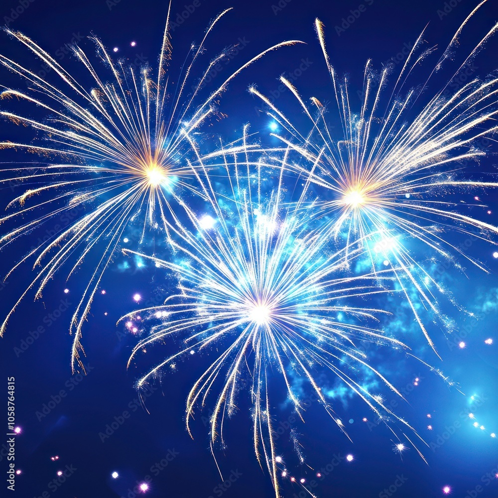 Fototapeta premium New Year Eve celebration with a fireworks display