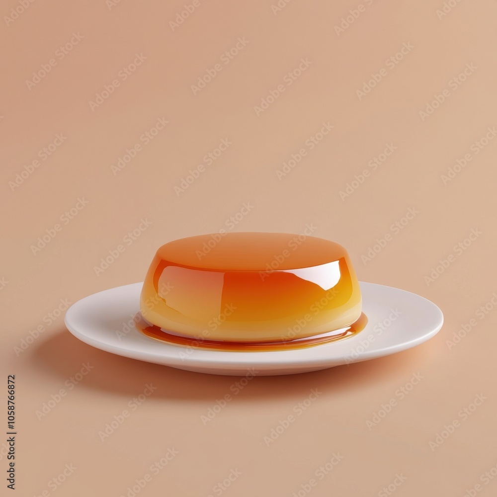 Alluring Amber: A Delightful Custard Dessert on a Plate Alluring Amber: A Delightful Custard Dessert on a Plate