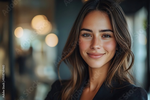 Wallpaper Mural Happy Businesswoman Headshot - Professional & Inspiring Torontodigital.ca