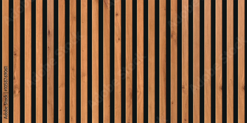 Wooden panel wall background. Vertical wooden planks with seamless pattern creating rustic backdrop. Light and dark stripes emphasize texture and natural wood grain. Furniture design.