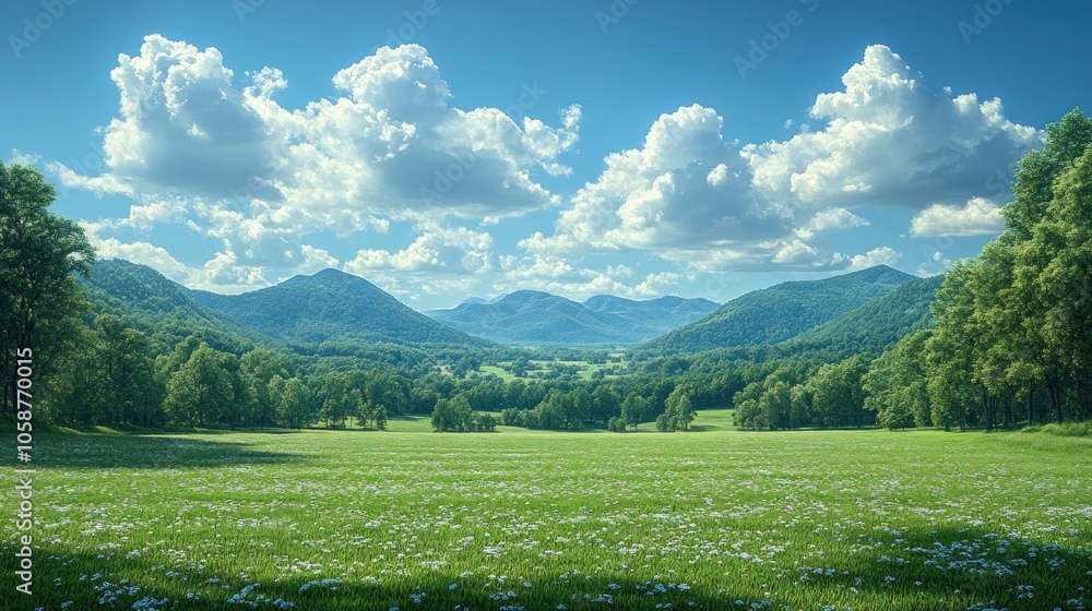 Obraz premium Serene Mountain Meadow