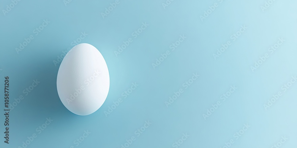 This minimalist Easter design showcases a white egg set against a gentle blue backdrop, making it ideal for projects related to the Easter theme. This minimalist Easter design showcases a white egg set against a gentle blue backdrop, making it ideal for projects related to the Easter theme.