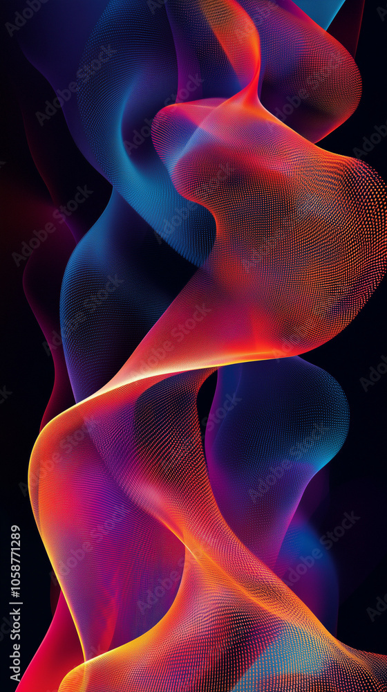 Naklejka premium Fond d'écran pour téléphone avec design abstrait et couleurs vives
