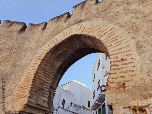 old historical gate in Bab el Okla, one of seven historic gates of Tetouan, Morocco.