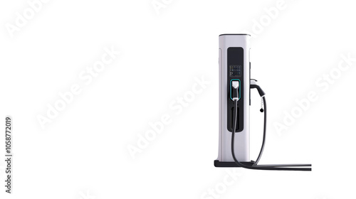 Electric car charging stations, transparent background PNG