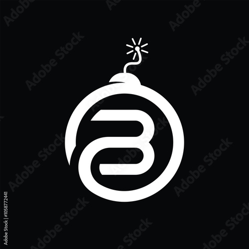 Initials Letter B Boom logo design vector template