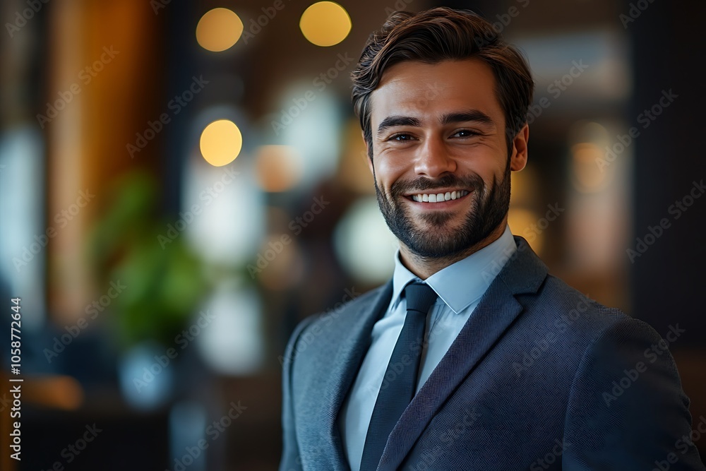 Portrait of a Friendly Businessman in a Sharp Suit with a White Shirt. Portrait of a Friendly Businessman in a Sharp Suit with a White Shirt.