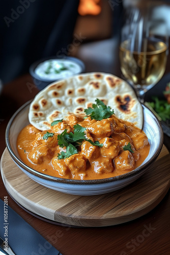 Butter Chicken with Naan photo