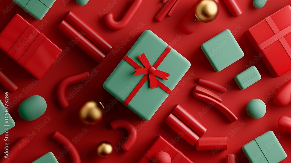 3D Festive Gift Box Arrangement for Holiday Celebrations 3D Festive Gift Box Arrangement for Holiday Celebrations