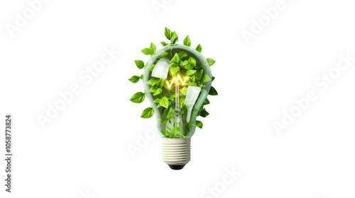 Green energy, transparent background PNG