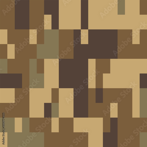 Camouflage Pattern Background Seamless Vector Illustration. Classic Clothing Style Masking Camo Repeat Print. Military Camouflage Codycross