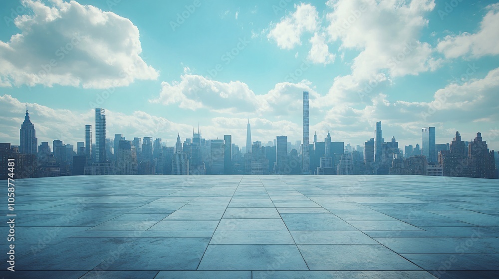 Manhattan, Dubai, Shanghai, and Hong Kong City Centers with Platforms, Roads, Parking Lots, and Brick Pavements for Car Advertisement Background Manhattan, Dubai, Shanghai, and Hong Kong City Centers with Platforms, Roads, Parking Lots, and Brick Pavements for Car Advertisement Background