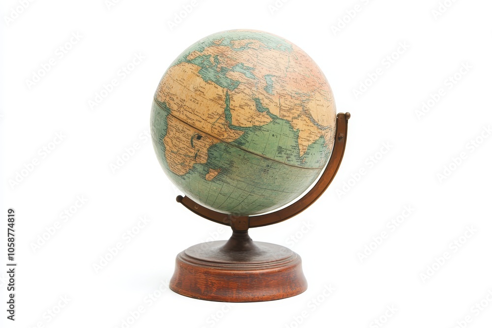 Explore the Depths of the World: An Intriguing Vintage Globe Captured in Stunning Detail Against a Crisp White Background Explore the Depths of the World: An Intriguing Vintage Globe Captured in Stunning Detail Against a Crisp White Background